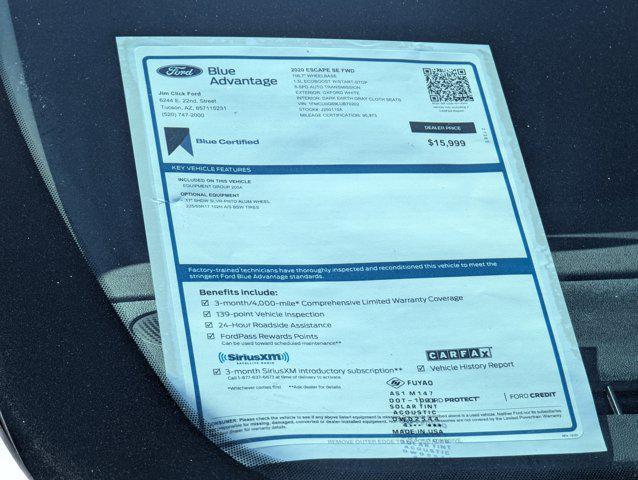 used 2020 Ford Escape car, priced at $15,999