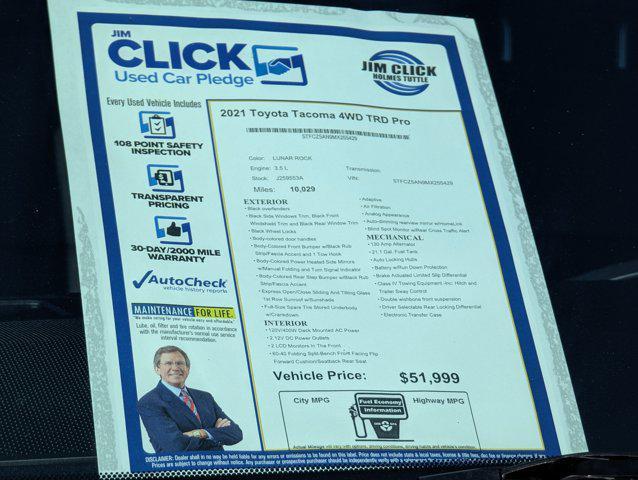 used 2021 Toyota Tacoma car, priced at $51,999