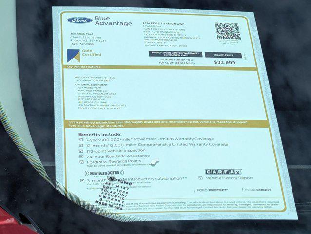 used 2024 Ford Edge car, priced at $32,999