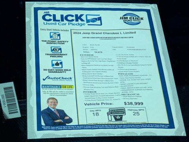 used 2024 Jeep Grand Cherokee L car, priced at $33,999