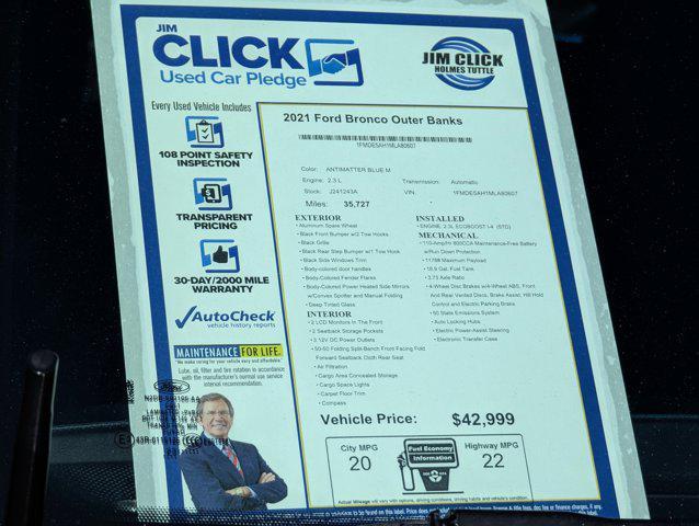 used 2021 Ford Bronco car, priced at $42,999