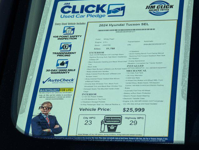 used 2024 Hyundai Tucson car, priced at $22,999