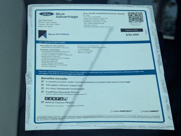 used 2018 Ford Transit-150 car, priced at $39,999