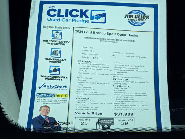 used 2024 Ford Bronco Sport car, priced at $29,999