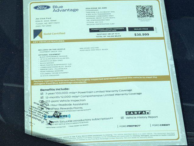 used 2024 Ford Edge car, priced at $30,999