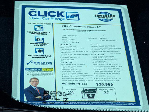 used 2024 Chevrolet Equinox car, priced at $26,999