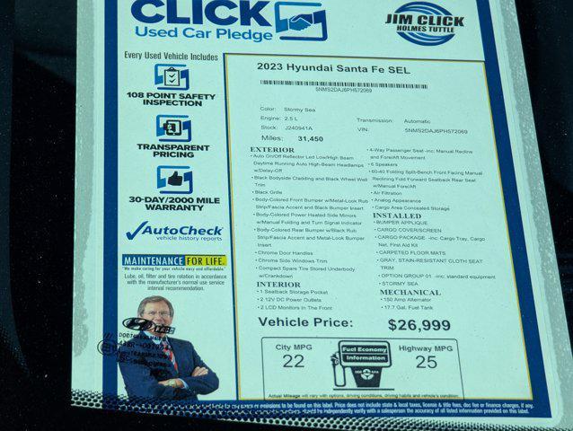 used 2023 Hyundai Santa Fe car, priced at $25,999