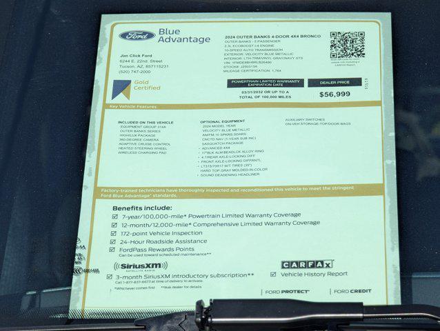 used 2024 Ford Bronco car, priced at $56,999