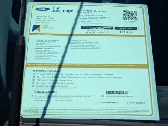 used 2024 Ford F-150 car, priced at $52,999