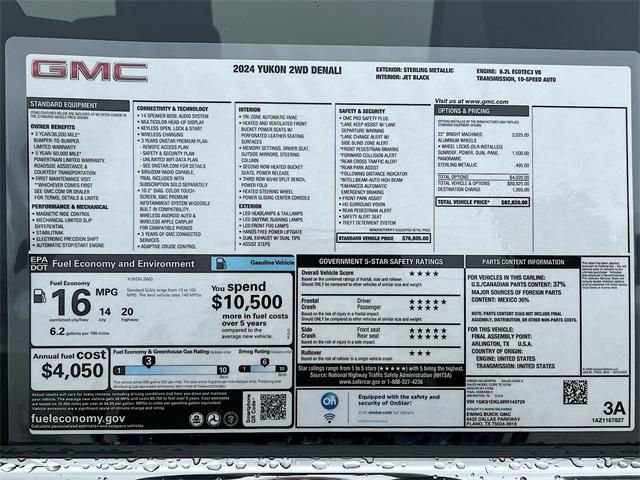 new 2024 GMC Yukon car, priced at $79,070