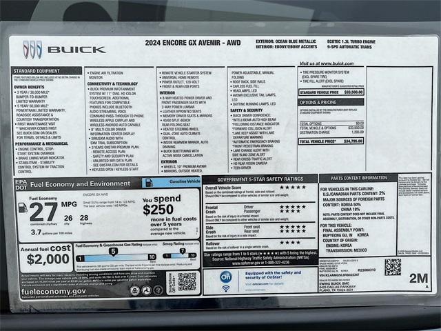 new 2024 Buick Encore GX car, priced at $29,795