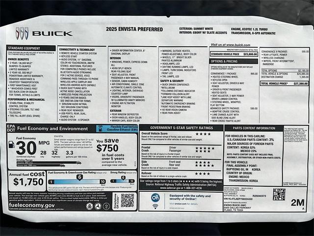 new 2025 Buick Envista car, priced at $26,480