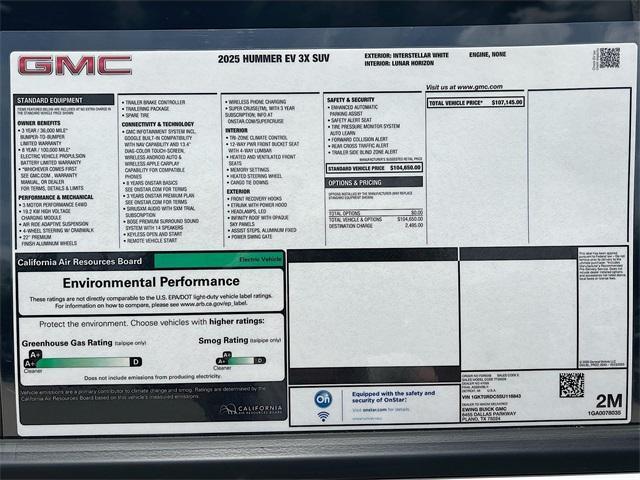 new 2025 GMC HUMMER EV SUV car, priced at $95,394