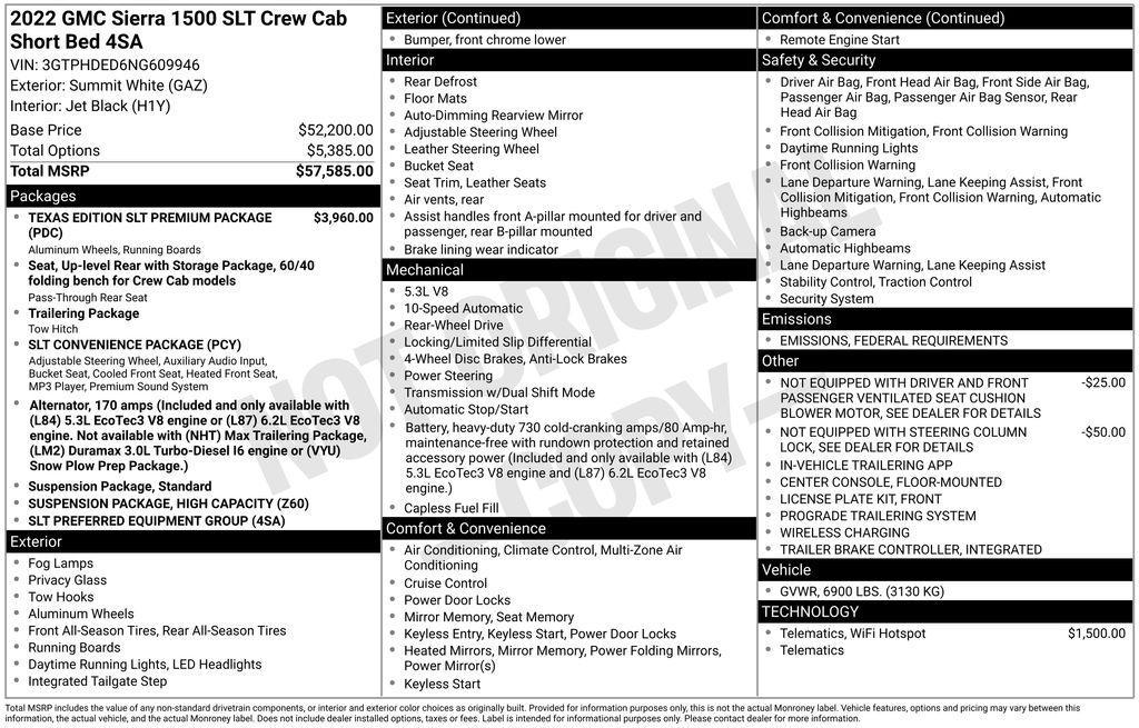 used 2022 GMC Sierra 1500 car, priced at $45,800
