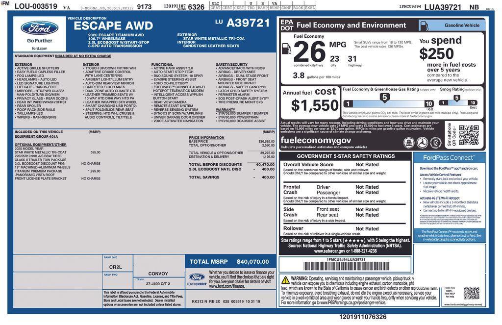used 2020 Ford Escape car