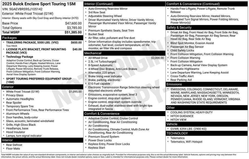 used 2025 Buick Enclave car, priced at $47,956
