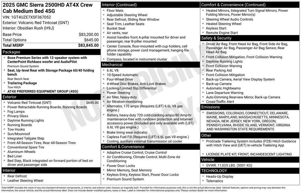 new 2025 GMC Sierra 2500 car, priced at $82,040
