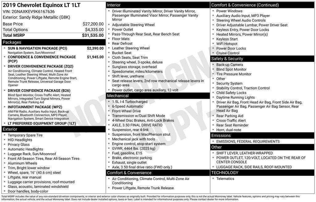 used 2019 Chevrolet Equinox car, priced at $14,995