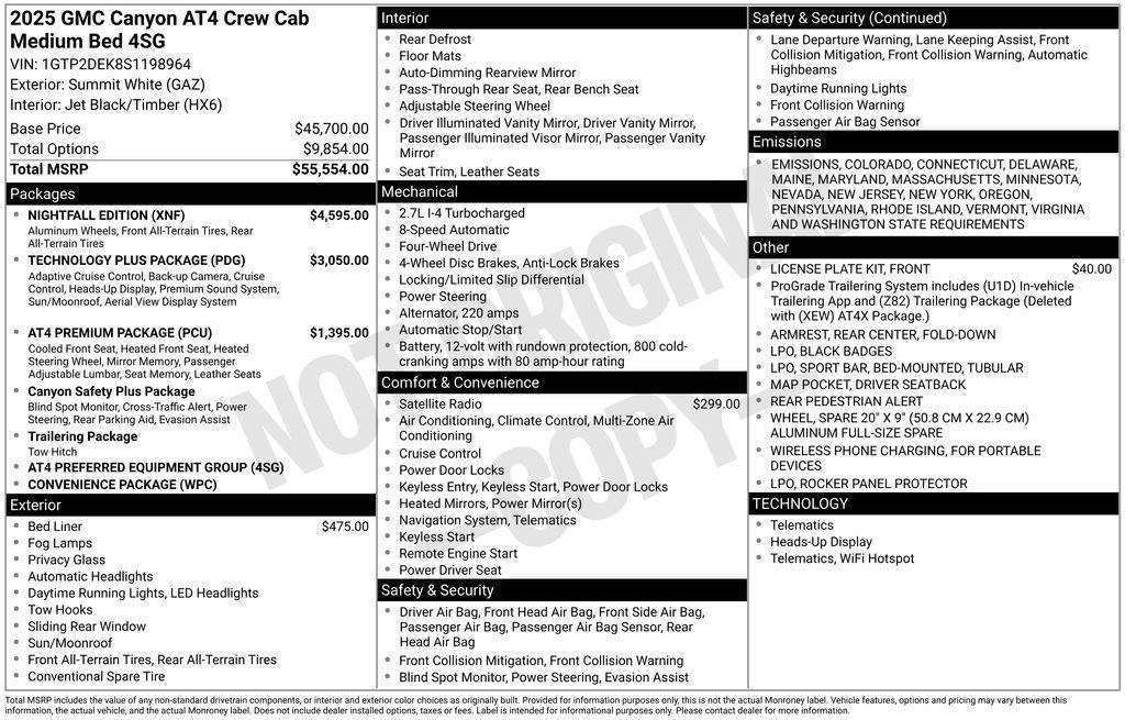 new 2025 GMC Canyon car, priced at $57,209