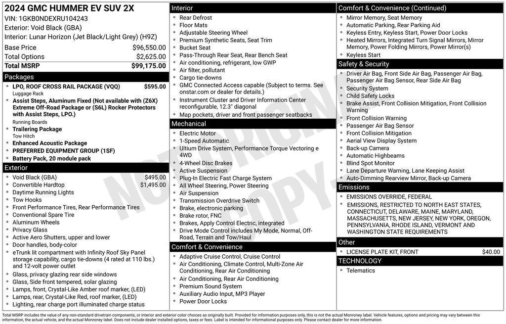 new 2024 GMC HUMMER EV SUV car, priced at $81,280