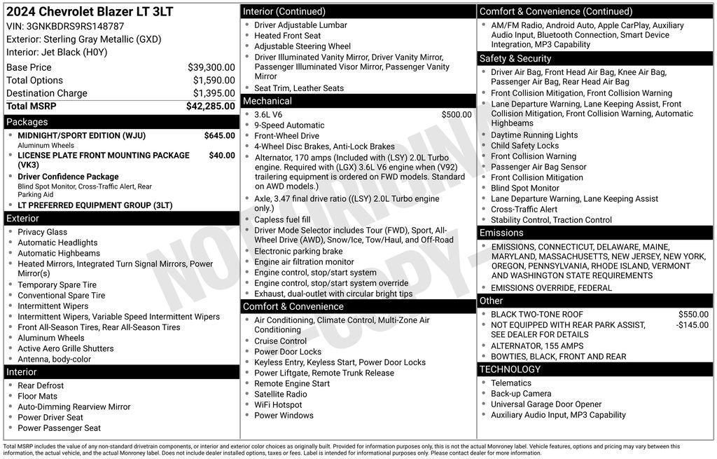 used 2024 Chevrolet Blazer car, priced at $29,721