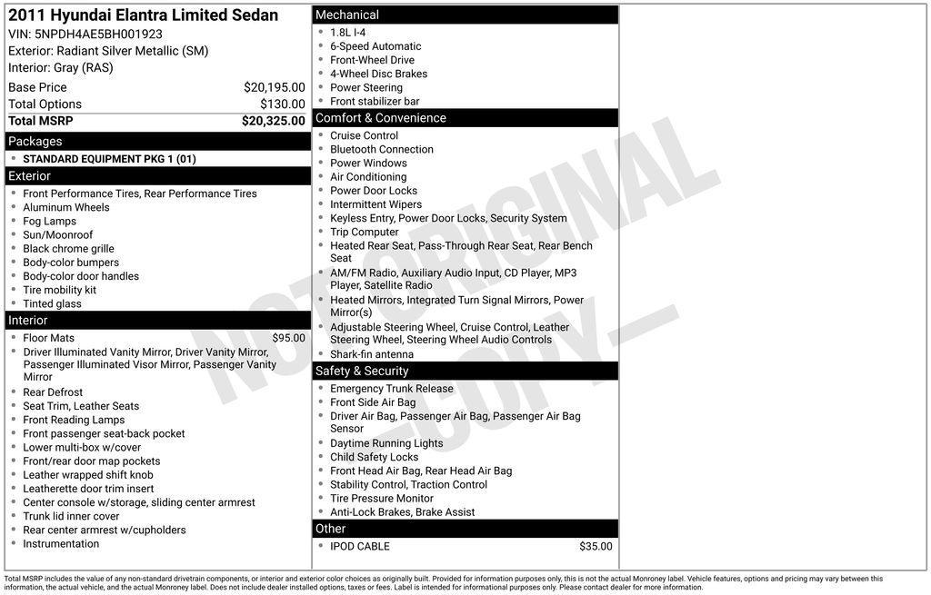 used 2011 Hyundai Elantra car