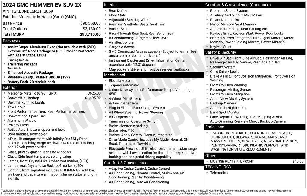 new 2024 GMC HUMMER EV SUV car, priced at $88,965