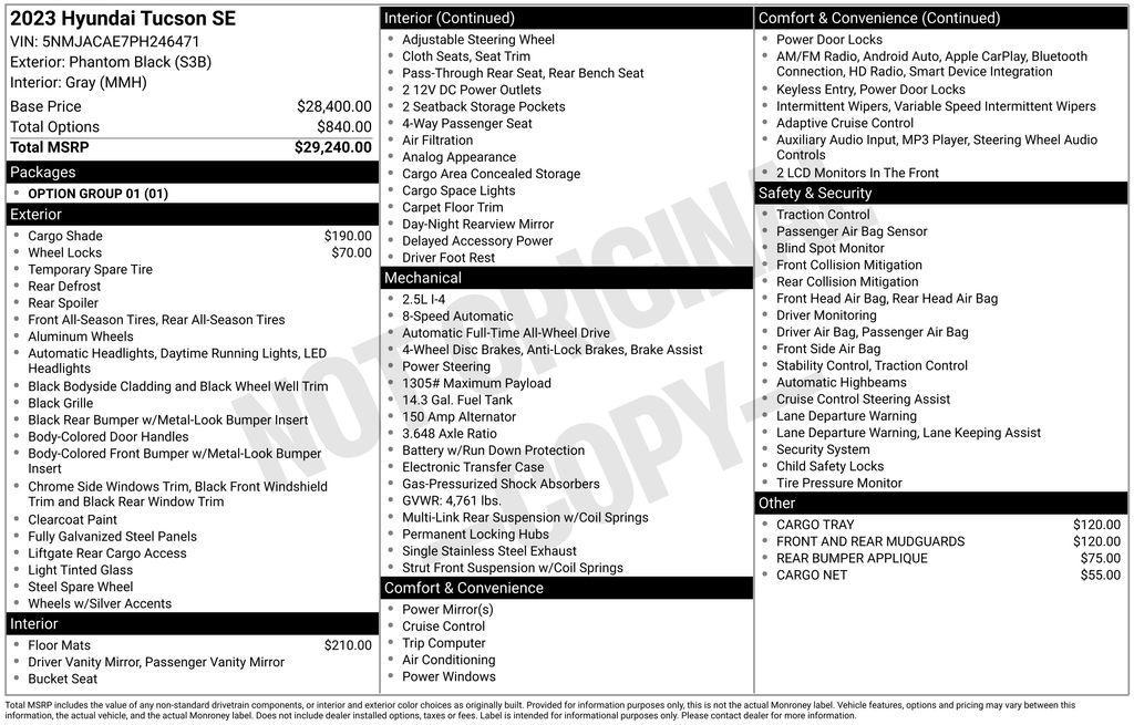 used 2023 Hyundai Tucson car, priced at $19,900