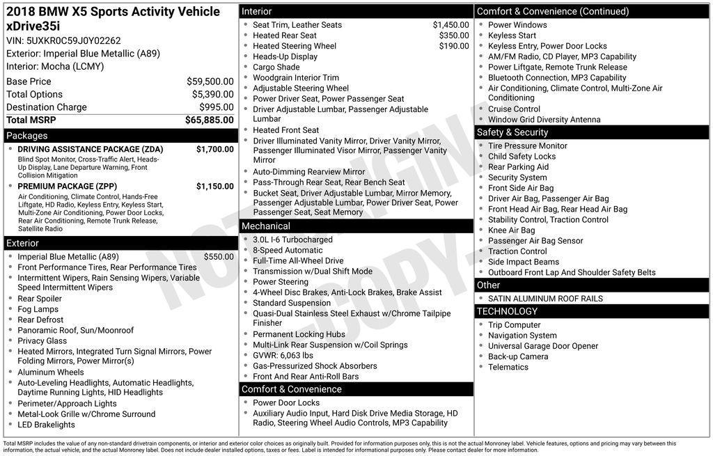 used 2018 BMW X5 car, priced at $18,995