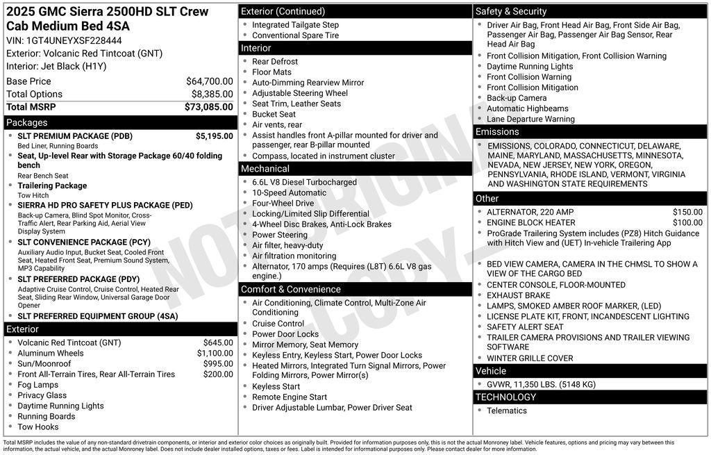 new 2025 GMC Sierra 2500 car, priced at $82,570