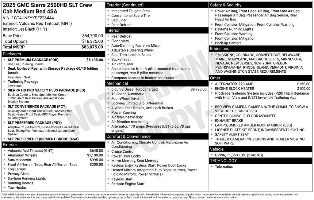 new 2025 GMC Sierra 2500 car, priced at $82,570