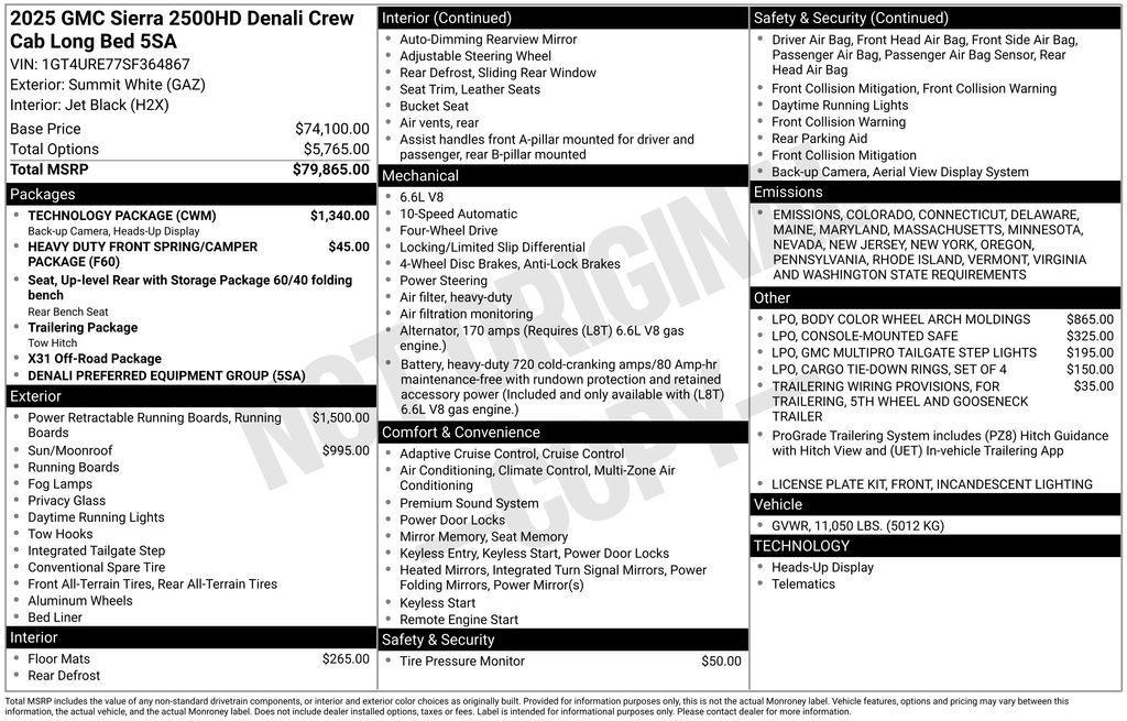 new 2025 GMC Sierra 2500 car, priced at $77,060