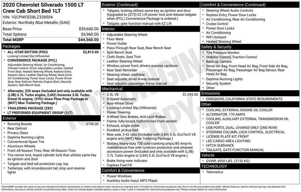 used 2020 Chevrolet Silverado 1500 car, priced at $23,995