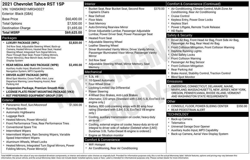 used 2021 Chevrolet Tahoe car, priced at $43,995