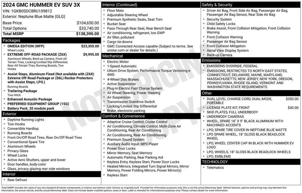 new 2024 GMC HUMMER EV SUV car, priced at $128,645