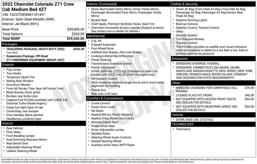 used 2022 Chevrolet Colorado car, priced at $37,995