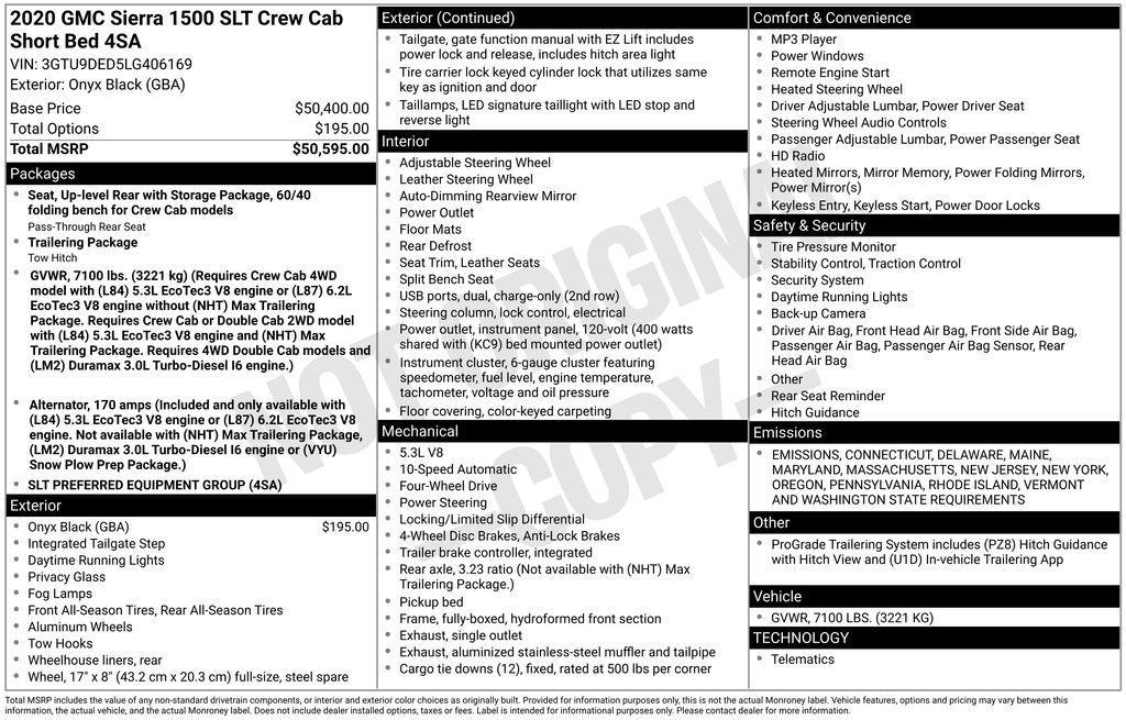 used 2020 GMC Sierra 1500 car, priced at $44,995