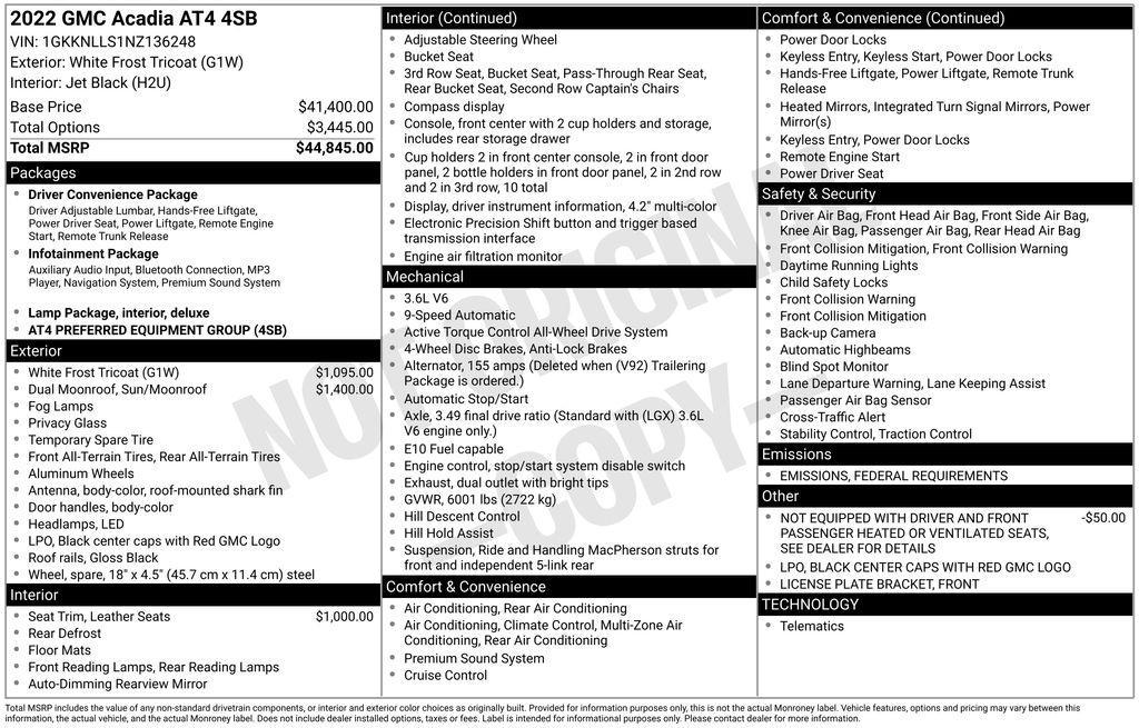 used 2022 GMC Acadia car, priced at $31,995