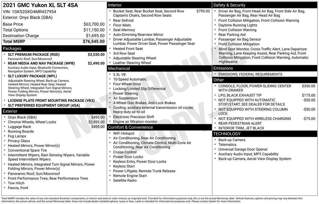 used 2021 GMC Yukon XL car, priced at $45,995