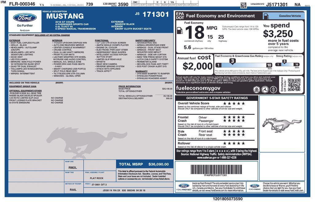 used 2018 Ford Mustang car, priced at $25,989