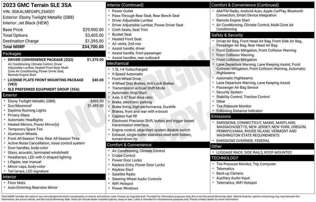 used 2023 GMC Terrain car, priced at $24,995