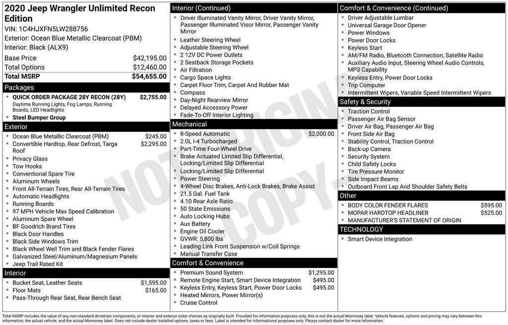 used 2020 Jeep Wrangler Unlimited car, priced at $38,988