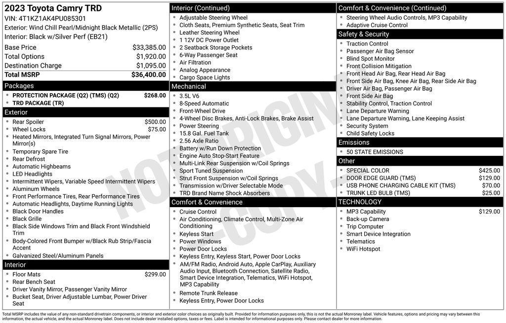 used 2023 Toyota Camry car, priced at $32,500