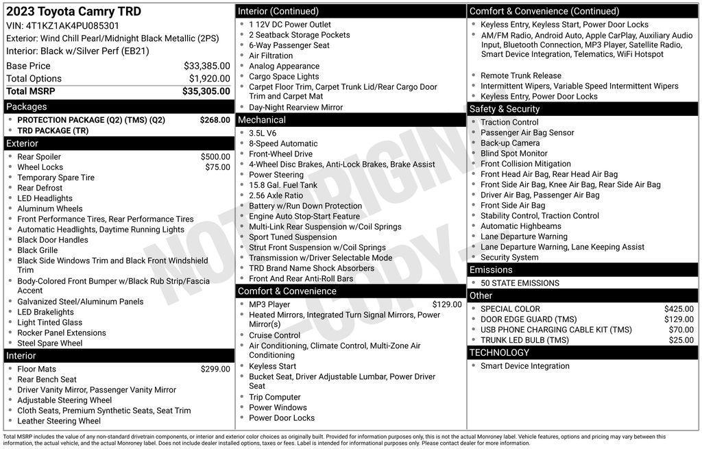 used 2023 Toyota Camry car, priced at $36,995
