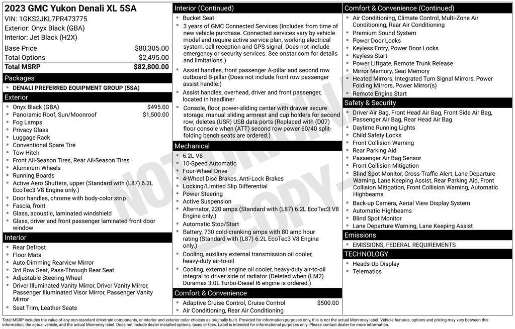 used 2023 GMC Yukon XL car, priced at $73,995