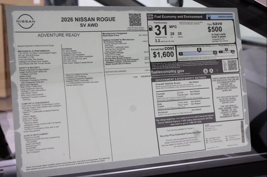 new 2026 Nissan Rogue car, priced at $32,483