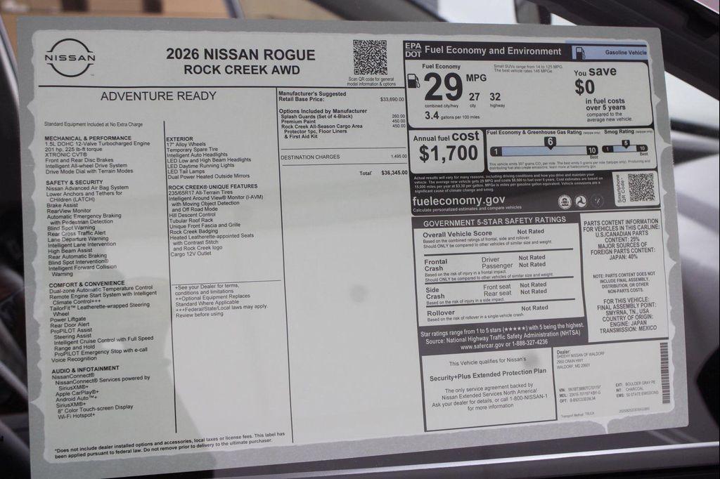 new 2026 Nissan Rogue car, priced at $33,306