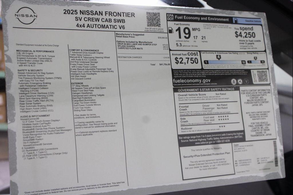 new 2025 Nissan Frontier car, priced at $37,584