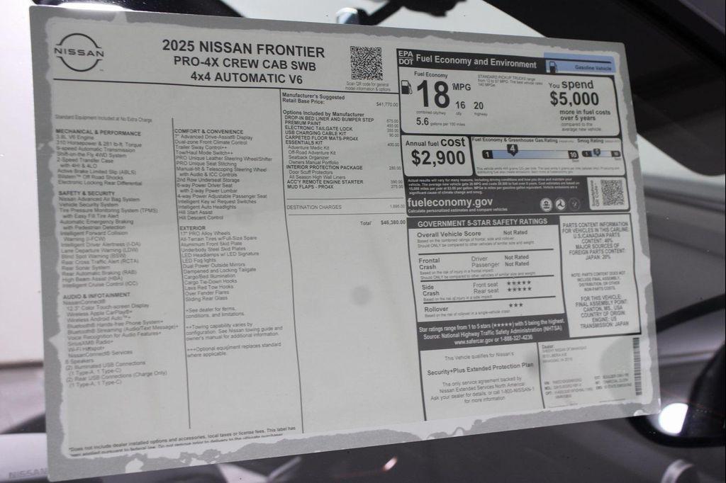 new 2025 Nissan Frontier car, priced at $39,666