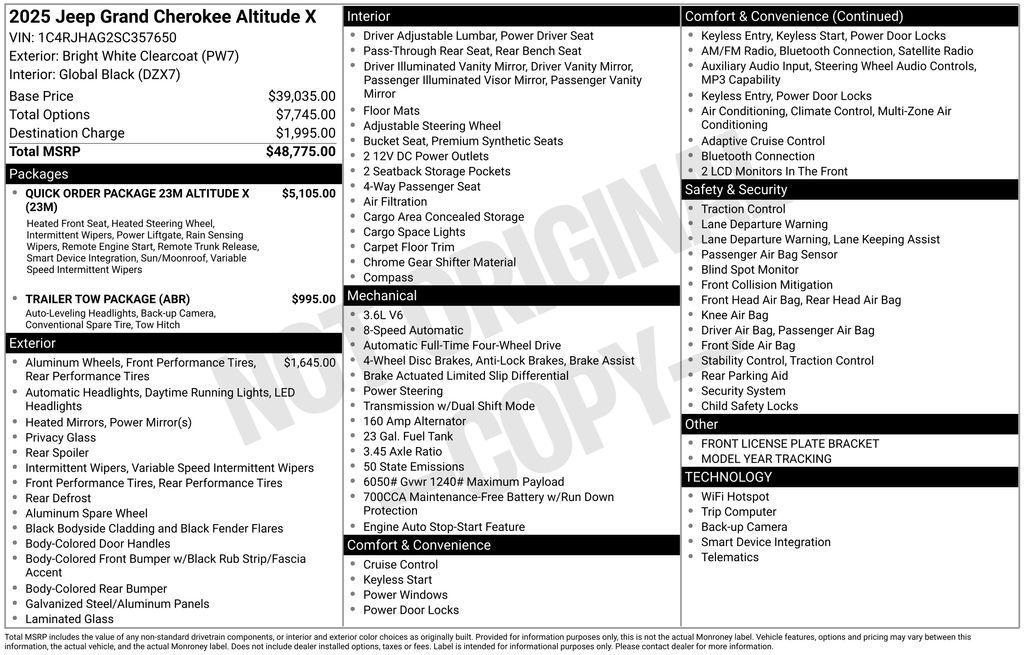 new 2025 Jeep Grand Cherokee car, priced at $42,111